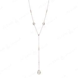 Simply Nina necklace in 18k rose gold with Mother of Pearl stones and diamonds