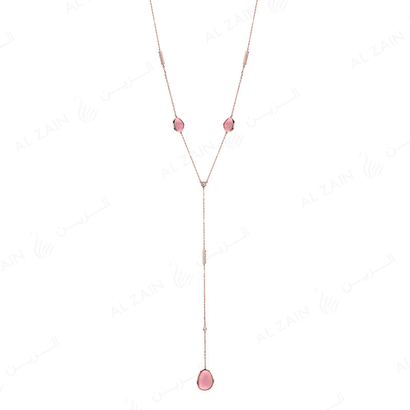 Simply Nina necklace in 18k rose gold with Opal stones and diamonds