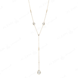 Simply Nina necklace in 18k yellow gold with Mother of Pearl stones and diamonds