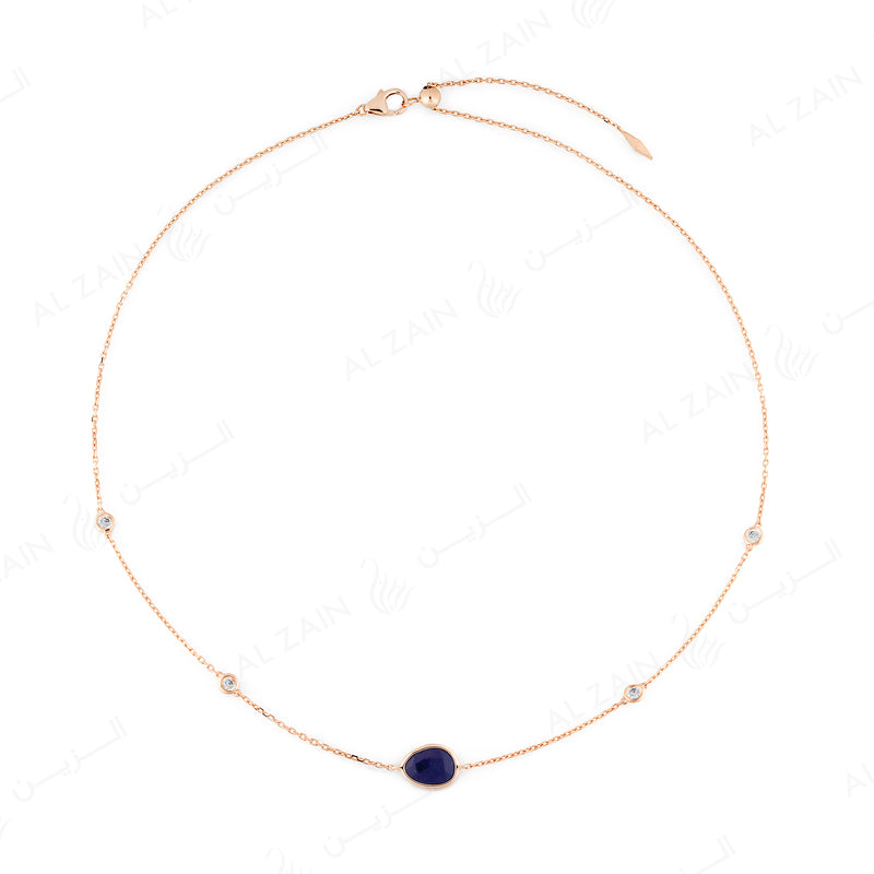Precious Nina Choker in 18k Rose Gold with Sapphire Stones and Diamonds