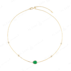 Precious Nina Choker in 18k yellow gold with Emerald Stones and Diamonds