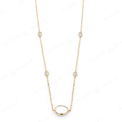 Simply Nina choker in 18k yellow gold with Mother of Pearl stone and diamonds