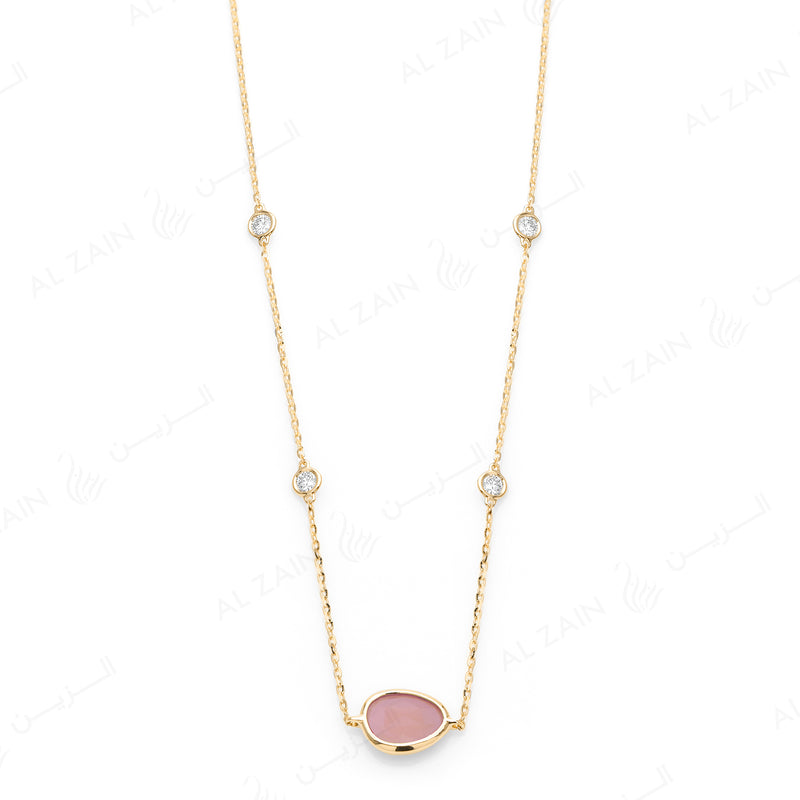 Simply Nina choker in 18k rose gold with Opal stone and diamonds