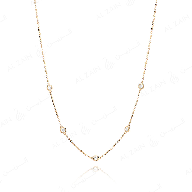 Al-Nada necklace in yellow gold with diamonds