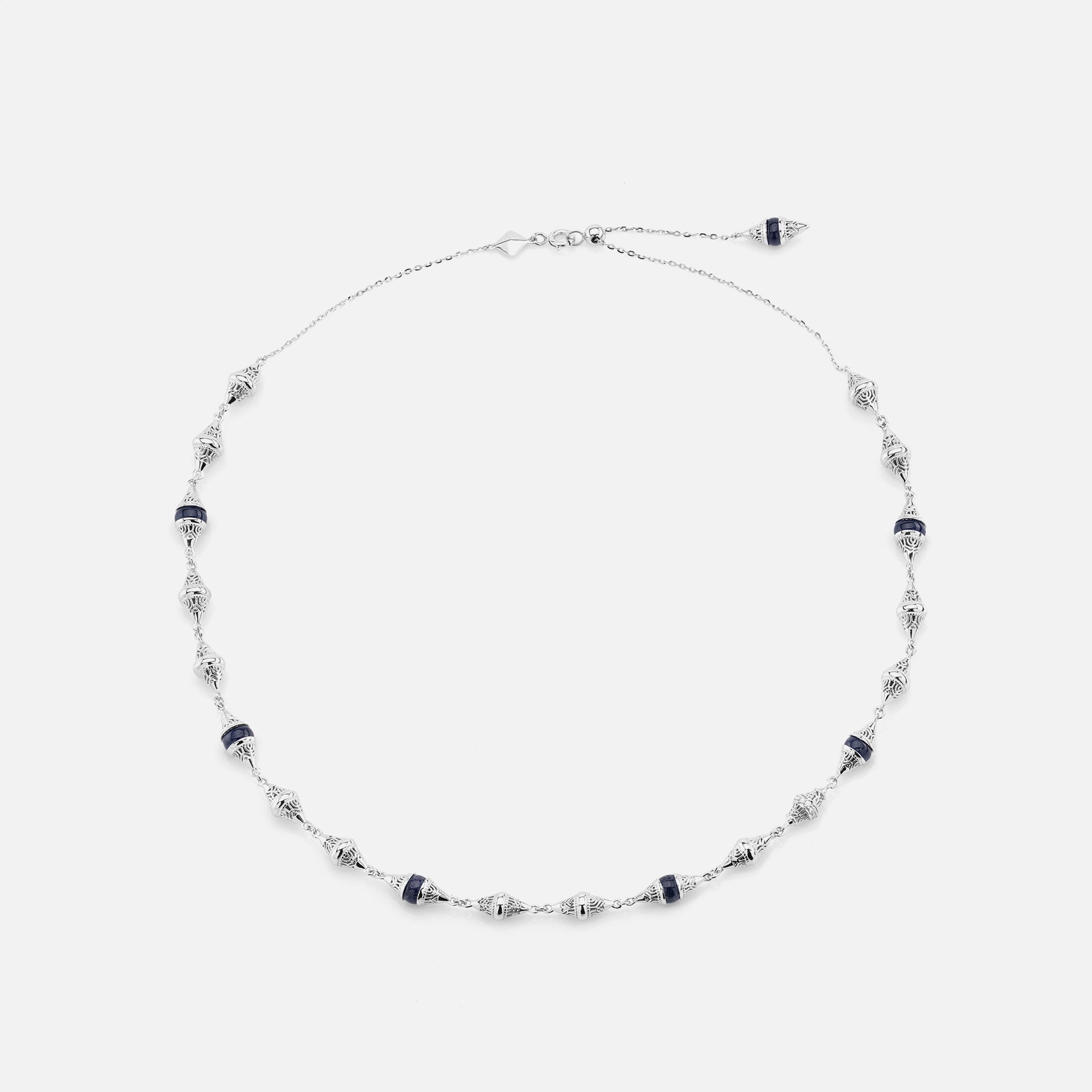 Al Merriyah mood colour choker in 18k white gold with sapphire and diamonds - Al Zain Jewellery