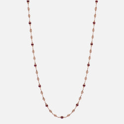 Al Merriyah mood colour necklace in 18k rose gold with ruby and diamonds - Al Zain Jewellery