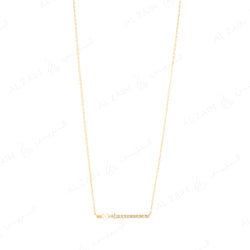Mystique necklace with pearl and  diamonds in yellow gold