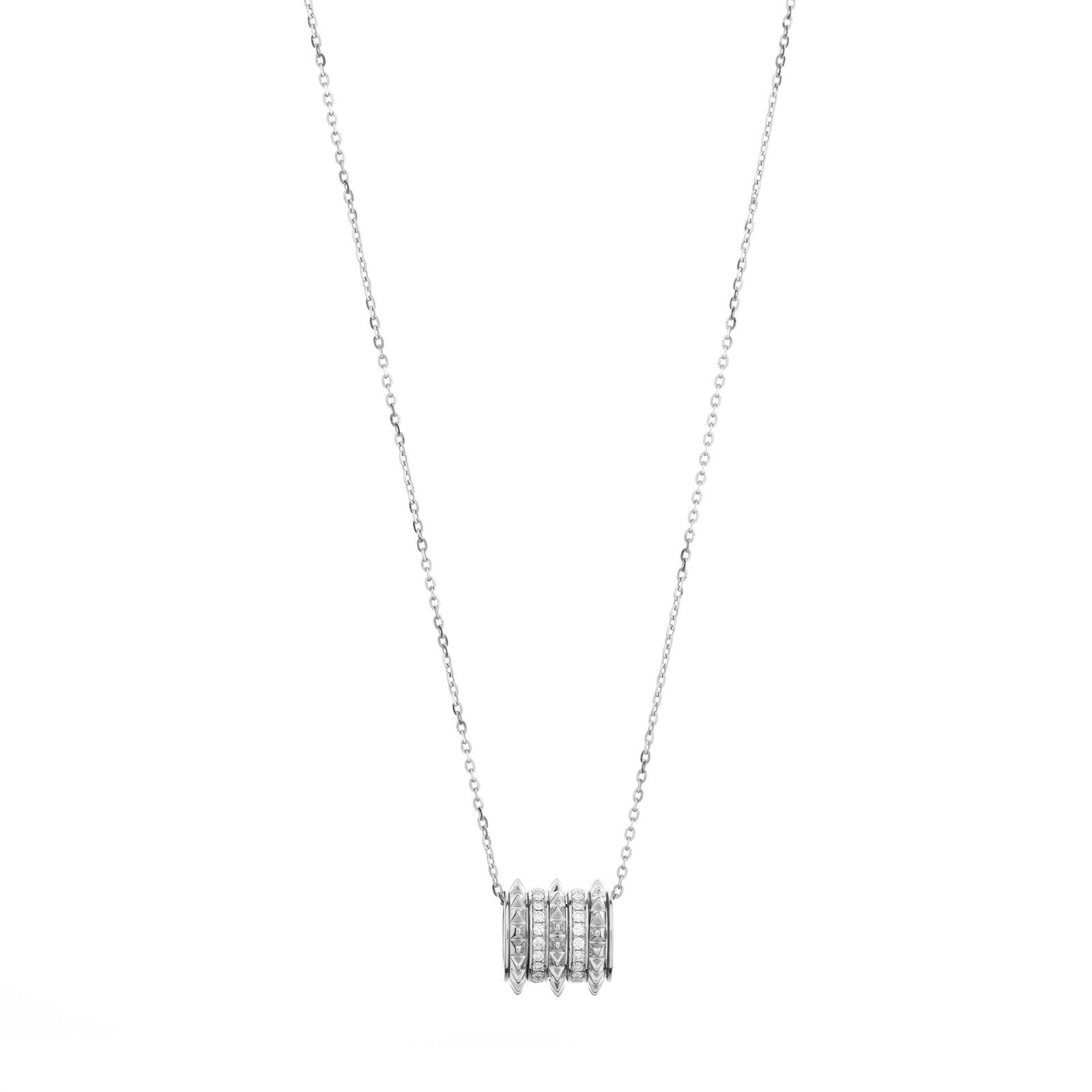 18k Hab El Hayl Evolution Necklace in White Gold with Diamonds
