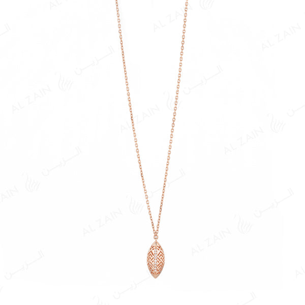 18k Al Merriyah M/5 necklace in rose gold with diamonds