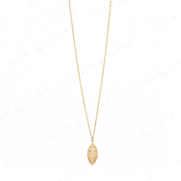 18k Al Merriyah M/5 necklace in yellow gold with diamonds
