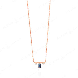 Mystique necklace in rose gold with diamonds and sapphire stone
