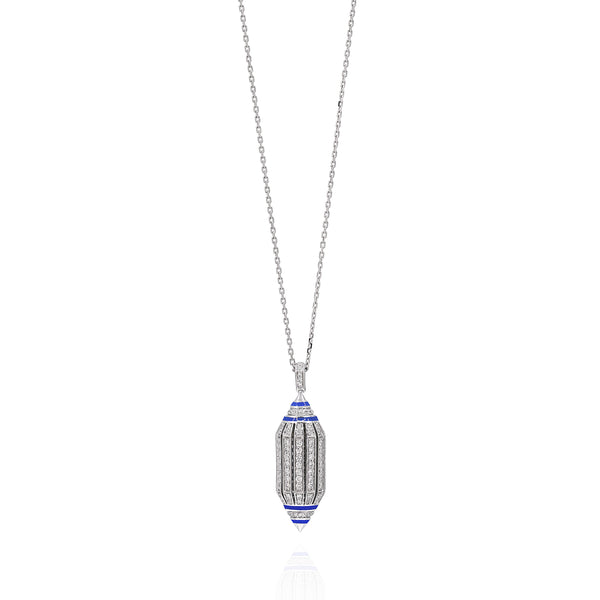 Al Merriyah Hyceram Pendant Necklace In White Gold With Diamonds