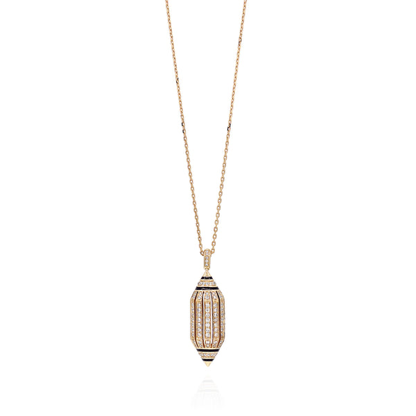 Al Merriyah Hyceram Pendant Necklace In Yellow Gold With Diamonds