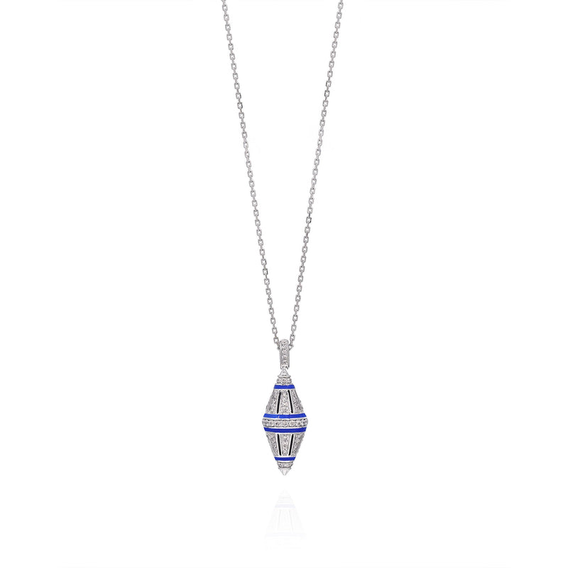 Al Merriyah Hyceram Pendant Necklace In White Gold With Diamonds
