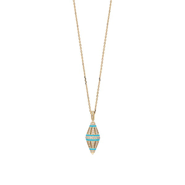 Al Merriyah Hyceram Medium Barrel Shaped Turquoise Necklace