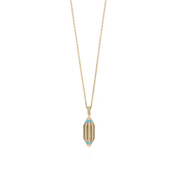 Al Merriyah Hyceram Medium Barrel Shaped Turquoise Necklace