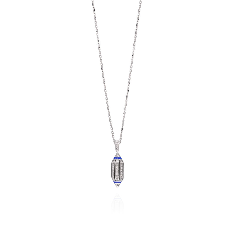 Al Merriyah Hyceram Pendant Necklace In White Gold With Diamonds