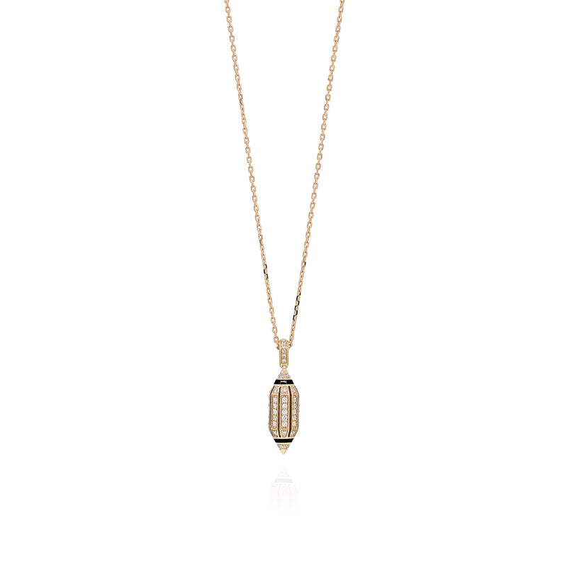 Al Merriyah Hyceram Pendant Necklace In Yellow Gold With Diamonds