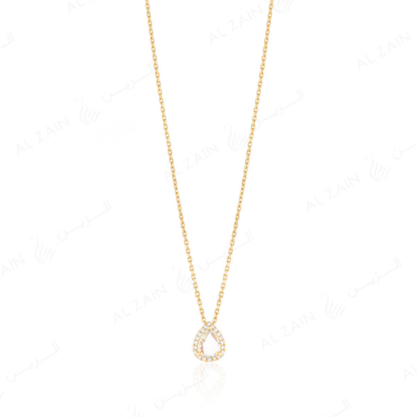 Rose cut diamond necklace in yellow gold