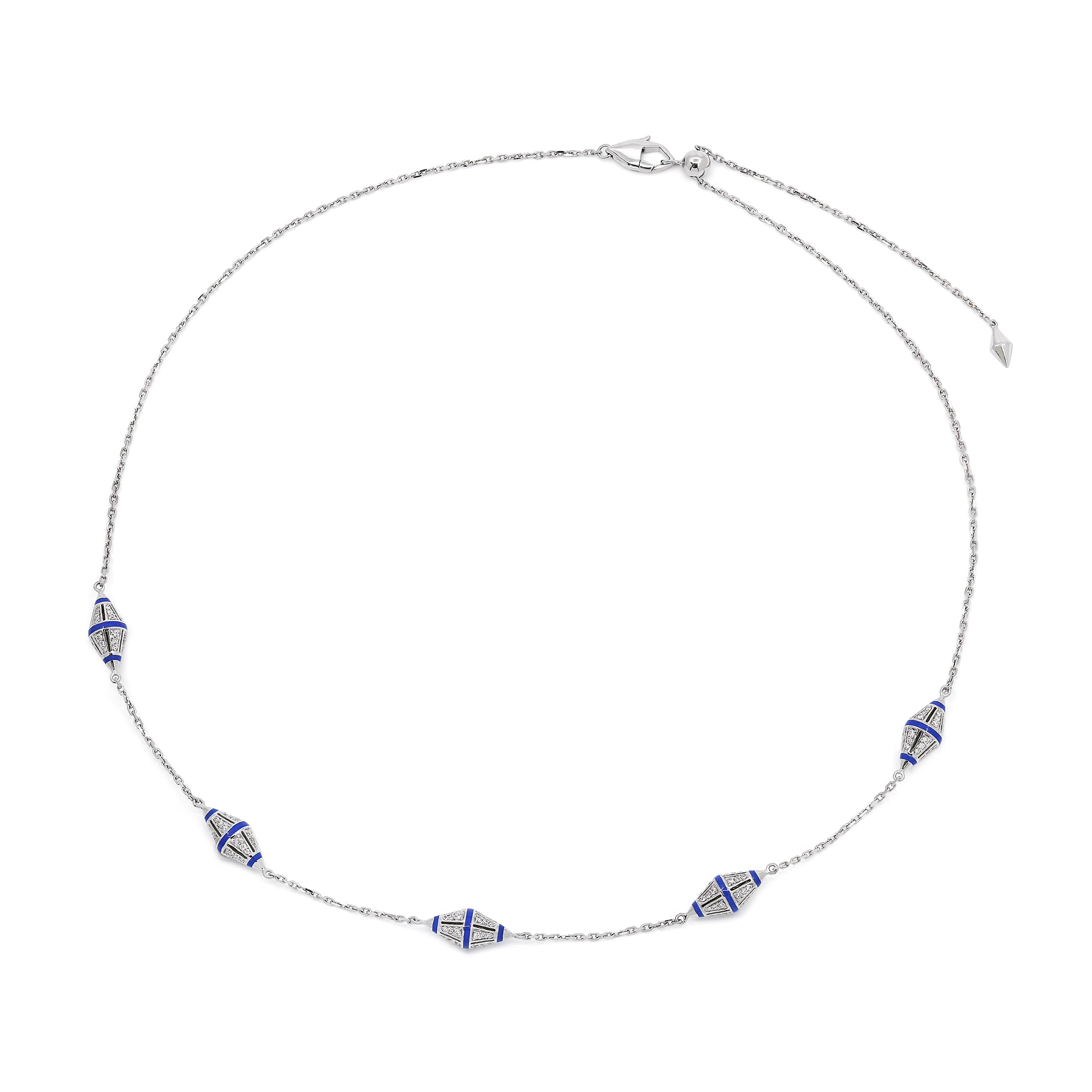 Al Merriyah Hyceram Choker Necklace In White Gold With Diamonds