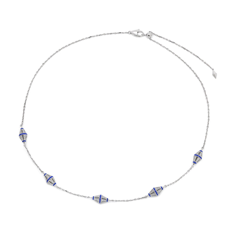 Al Merriyah Hyceram Choker Necklace In White Gold With Diamonds
