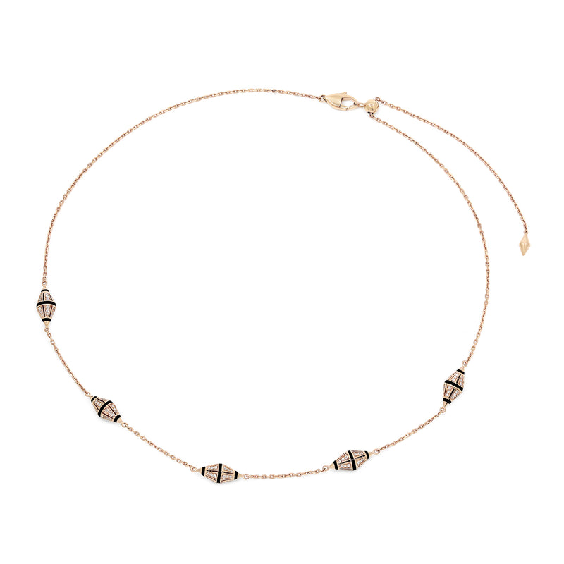 Al Merriyah Hyceram Choker Necklace In Yellow Gold With Diamonds