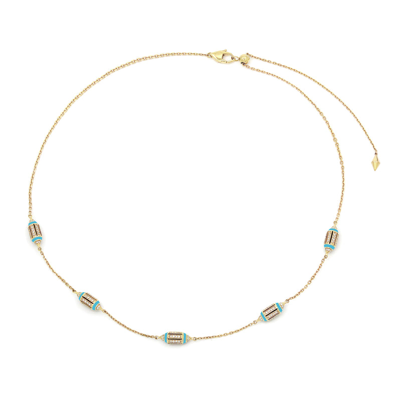 Al Merriyah Hyceram Choker Necklace in Yellow Gold with Diamonds