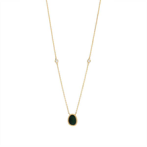 Nina Mariner Malachite Pendant Necklace with Diamonds