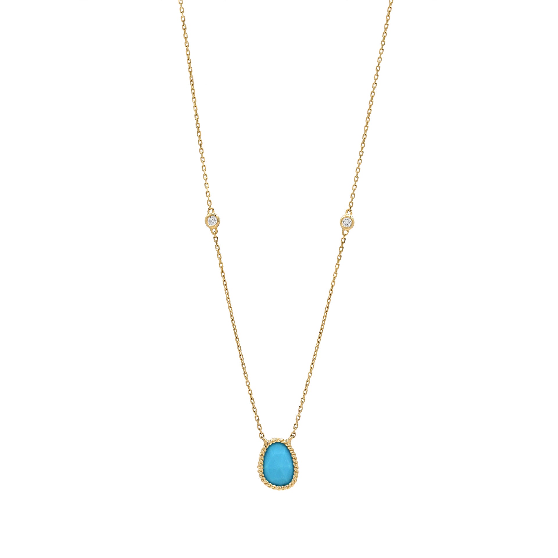 Nina Mariner Turquoise Pendant Necklace with Diamonds