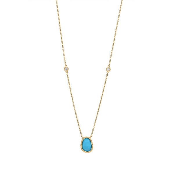 Nina Mariner Turquoise Pendant Necklace with Diamonds