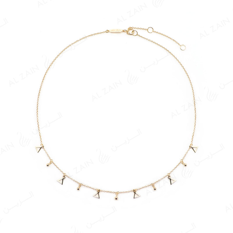 Melati Triangle Necklace in Yellow Gold