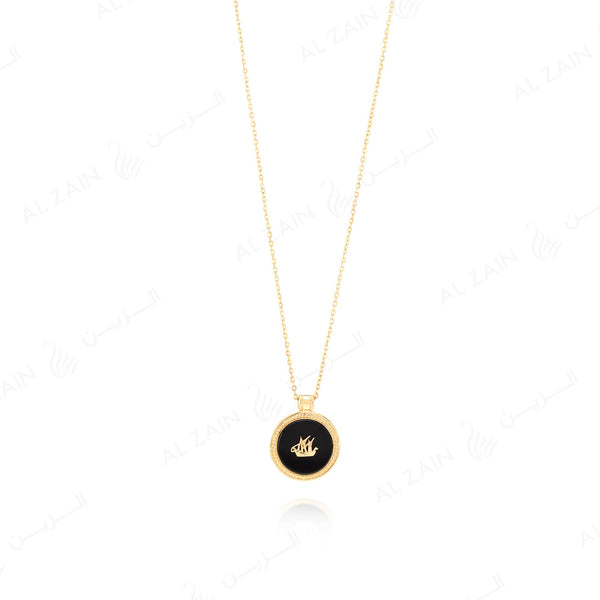 Kuwait Necklace in Yellow Gold with Onyx Stone