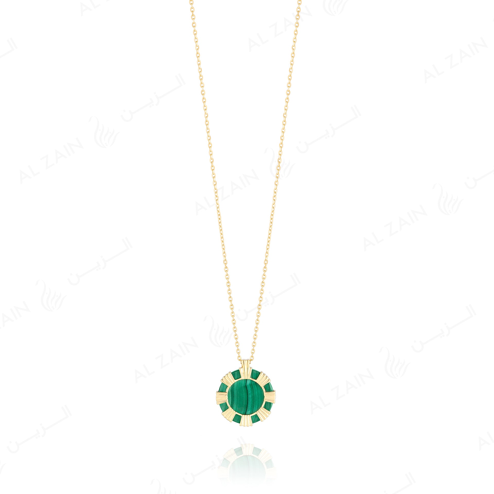 Cordoba necklace in yellow gold with malachite stones