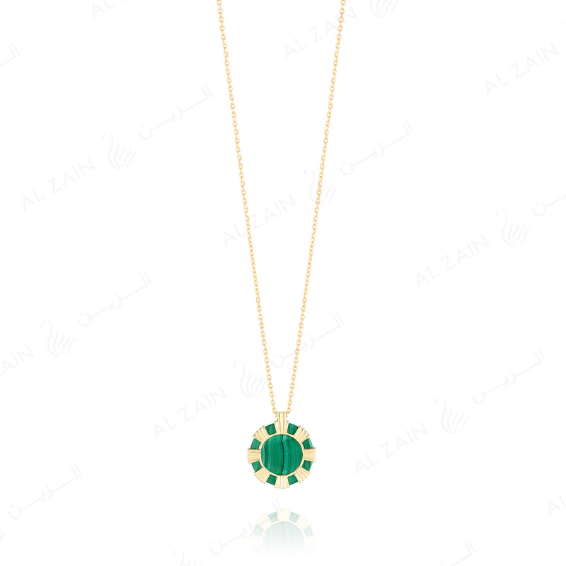 Cordoba necklace in yellow gold with malachite stones