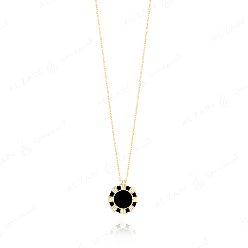Cordoba necklace in yellow gold with onyx stones