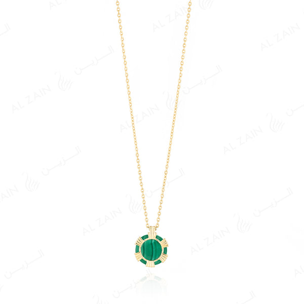 Cordoba necklace in Rose gold with malachite stones