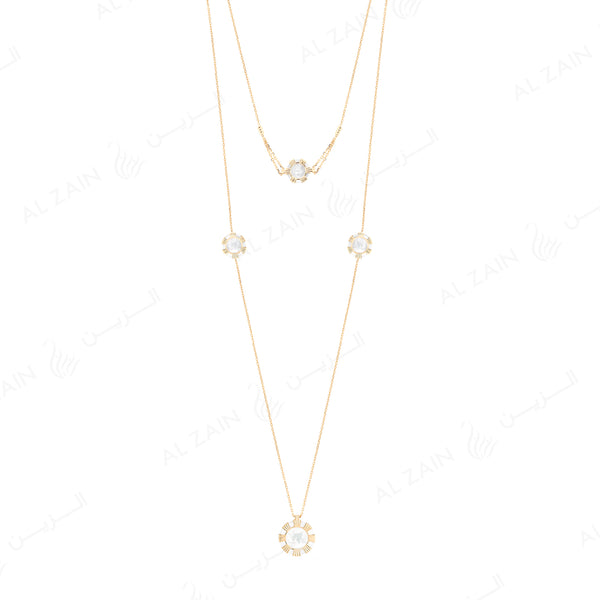 Cordoba necklace in yellow gold with mother of pearl stones