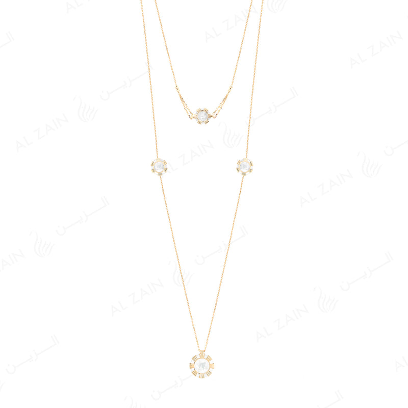 Cordoba necklace in yellow gold with mother of pearl stones