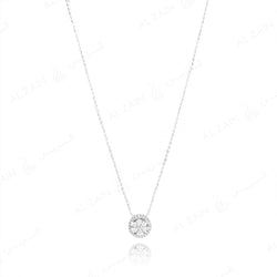 18k White gold pendant illusion set diamonds