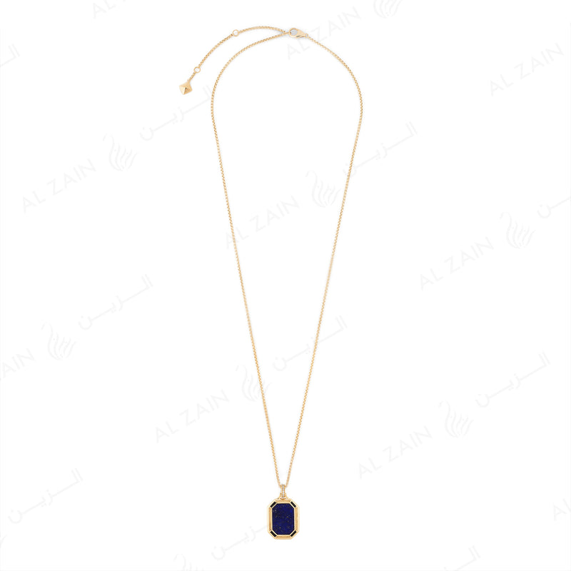 Ayat Al Kursi Necklace in Yellow Gold with Lapis Lazuli