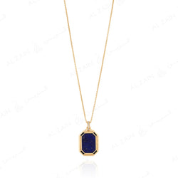 Ayat Al Kursi Necklace in Yellow Gold with Lapis Lazuli