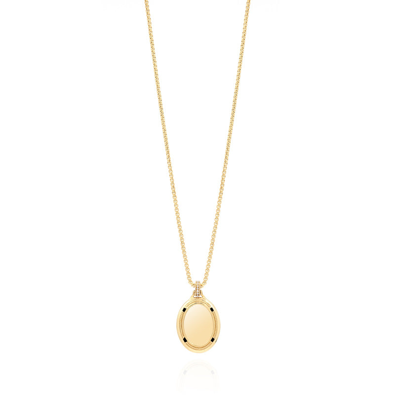 Ayat Al Kursi Pendant in 18k Yellow Gold Black Ceramic & Diamonds