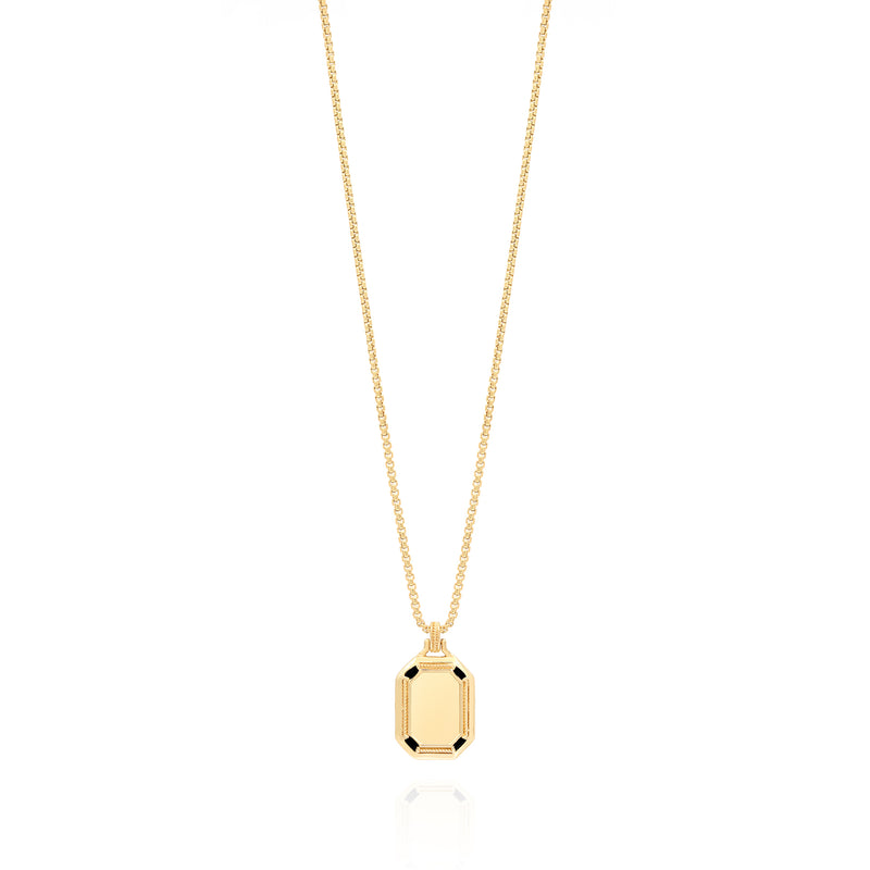 Ayat Al Kursi Pendant in 18k Yellow Gold & Black Ceramic
