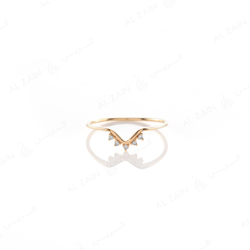 Melati Triangle in Yellow Gold with Diamonds - Al Zain Jewellery