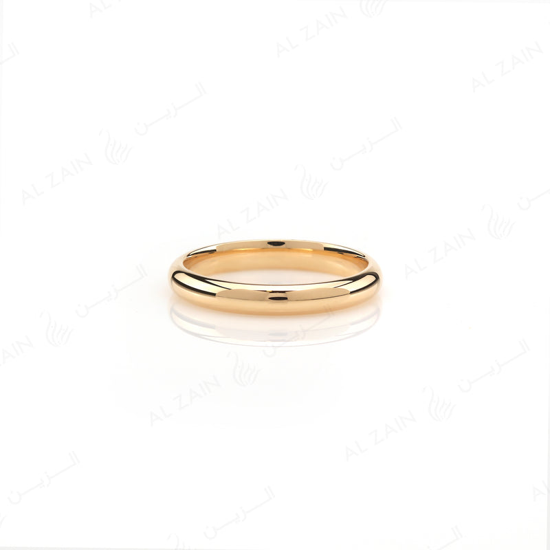 Wedding band in yellow gold