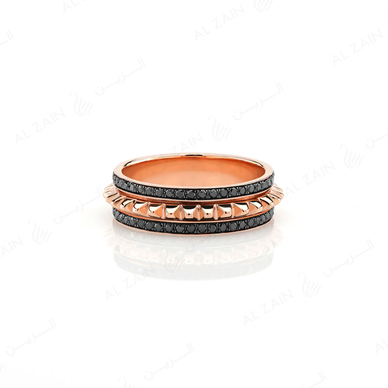 Hab El Hayl 2nd Edition ring in Rose Gold with  Black Diamonds