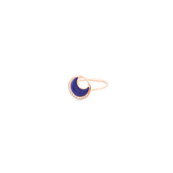 Al Hilal ring in rose gold with lapis stone and diamonds