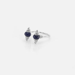 Al Merriyah mood colour ring in 18k white gold with sapphire and diamonds - Al Zain Jewellery