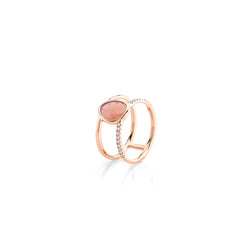 Simply Nina ring in 18k rose gold with Opal stone and diamonds