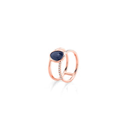 Precious Nina Ring in 18k Rose Gold with Sapphire Stones and Diamonds